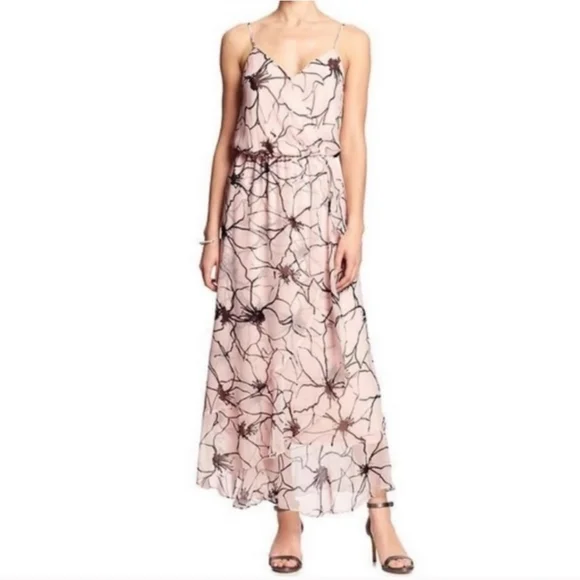 banana republic floral ruffle wrap maxi dress NWT Banana Republic Floral Ruffle Maxi Dress, Floral SIZE 0 #493379 T0323